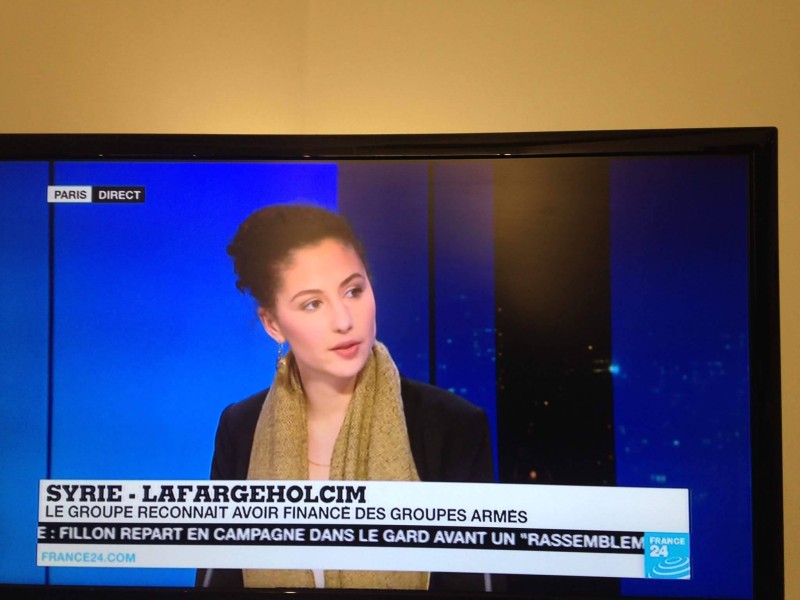 Intervention en français sur l'affaire Lafarge, France 24, 2016