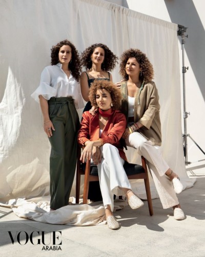 Photo de 4 des 9 membres fondatrices du collectif Rawiyat à El-Gouna Film festival : Lina Soualem, Kawthar Younes, Dina Nasser et Dorothée Myriam Kellou @Vogue Arabia
